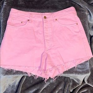 Pink H&M Distressed Jean Shorts
